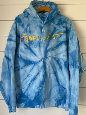 Maroon 5 Blue Tie-Dye Pullover Concert Hoodie